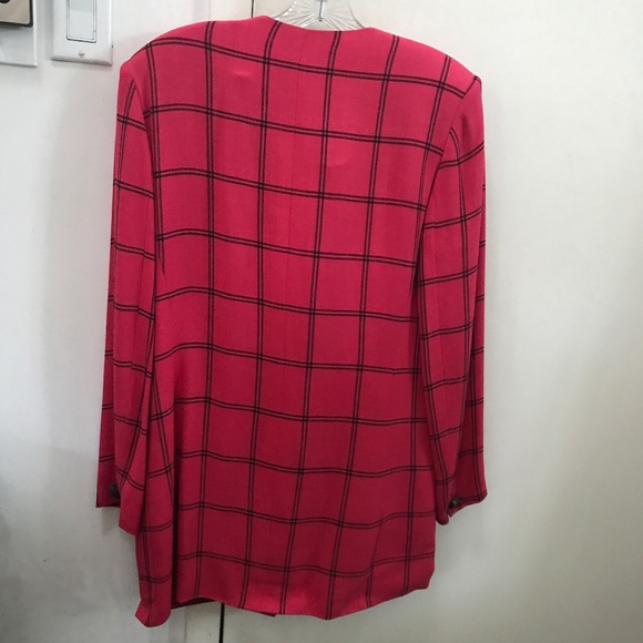 JAEGAR 2PC SUIT Red Linen Blend Jacket+ Skirt 4EUC - Picture 4 of 8